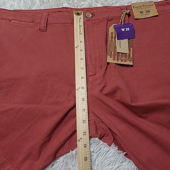 Tailor Vintage 24/7 Smart Chino Shorts Mens 38 Red Comfort MSRP $88 Flaw - Picture 12 of 13